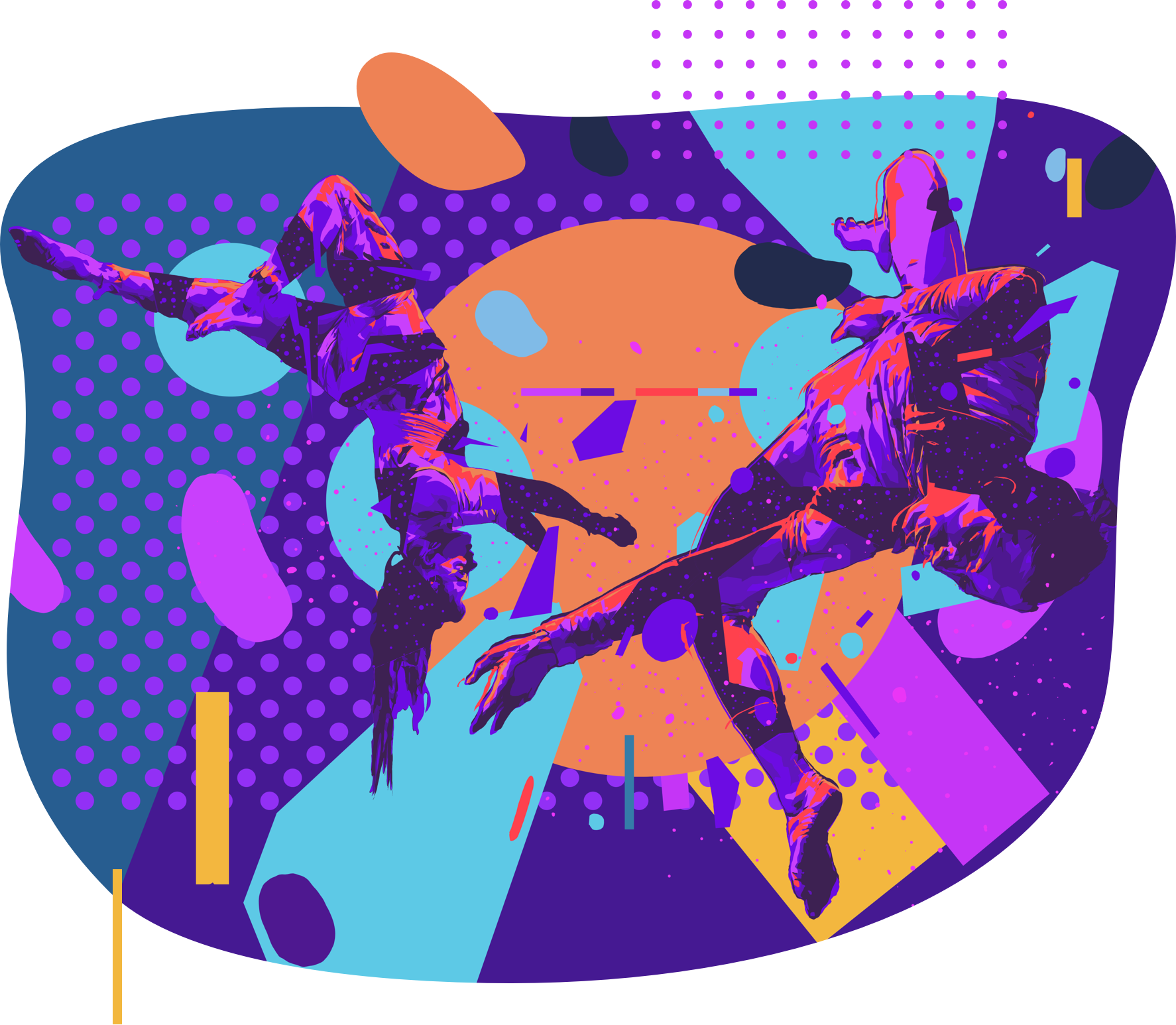 artist drawing of a boy and girl flying